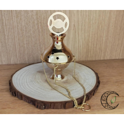 Encensoir à chaîne en laiton symbole Triple Lune hauteur 13cm