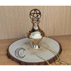 Encensoir en laiton avec pentacle pour rituels ésotériques hauteur 13cm