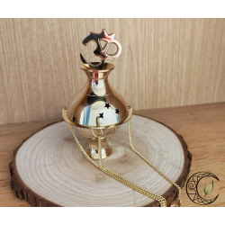 Encensoir en laiton symbole Ohm pour méditation et yoga hauteur 13cm