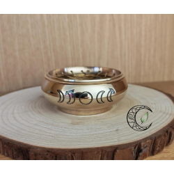 Coupelle encensoir laiton phases de la lune avec grille diamètre 7.5cm