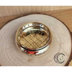 Coupelle encensoir laiton phases de la lune avec grille diamètre 7.5cm
