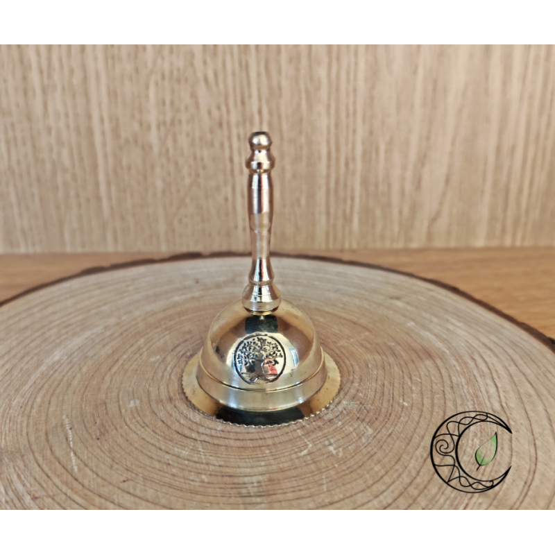 Petite cloche autel laiton doré Arbre de Vie boutique La Coupe des Fées
