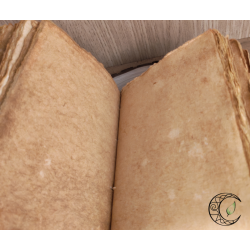 Grimoire en cuir avec motif Lotus Mandala violet et fermoir métallique antique