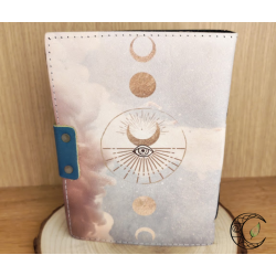 Grimoire en Cuir "Céleste & Phases Lunaires" – Papier Écologique
