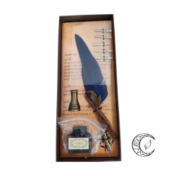 Coffret Calligraphie "Saphir Nocturne" – Plume Bleu Roi