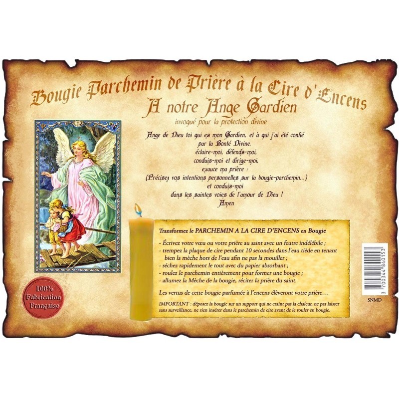 Bougie Parchemin à l'Encens – Ange Gardien