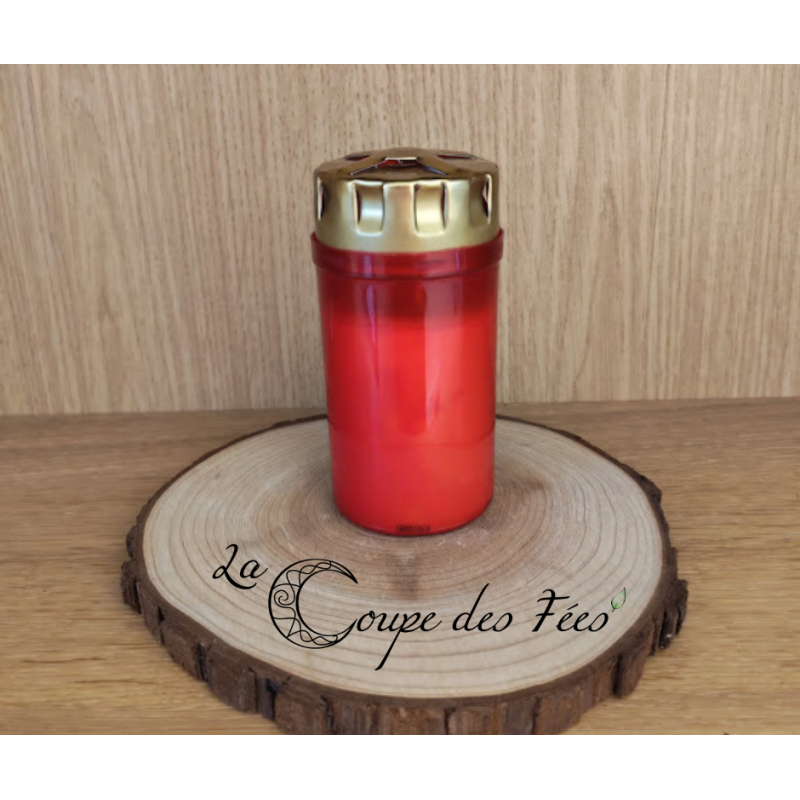 Bougie de Cimetière Rouge – 50H de Lumière & Souvenir