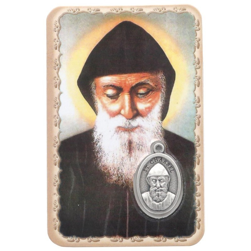 Carte de Paix Saint Charbel – Médaille & Prière