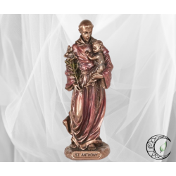 Statuette "Saint Antoine de Padoue" – Finition Bronze Coulé à Froid (10 cm)