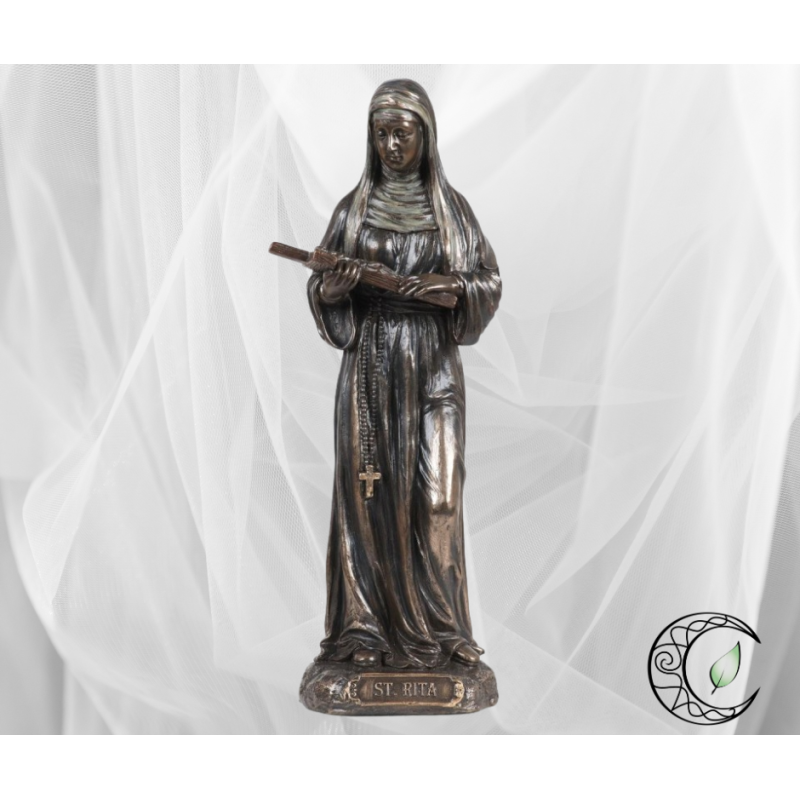 Grande Statue "Sainte Rita" – Bronze Coulé à Froid (21 cm)