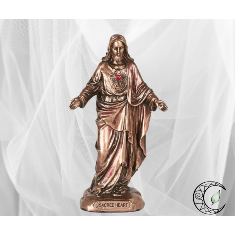 Statuette "Sacré-Cœur de Jésus" – Bronze Coulé à Froid (10 cm)