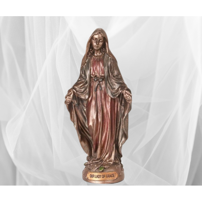 Statuette "Vierge Miraculeuse" – Bronze Coulé à Froid (10 cm)