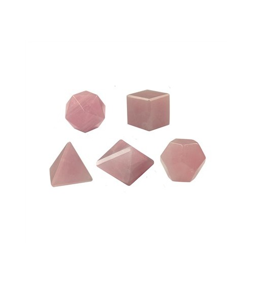 Solides de Platon en Quartz Rose