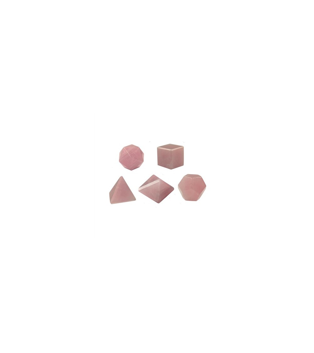 Solides de Platon en Quartz Rose