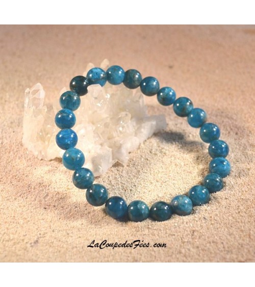 Bracelet Pierre en Apatite Bleue (8mm)